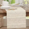 Ivory and Sand Textured Stripe Table Runner