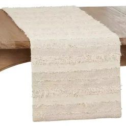 Ivory and Sand Textured Stripe Table Runner