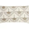Ivory Beaded Floral Motif Lumbar Pillow