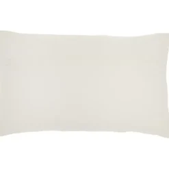 Ivory Beaded Floral Motif Lumbar Pillow