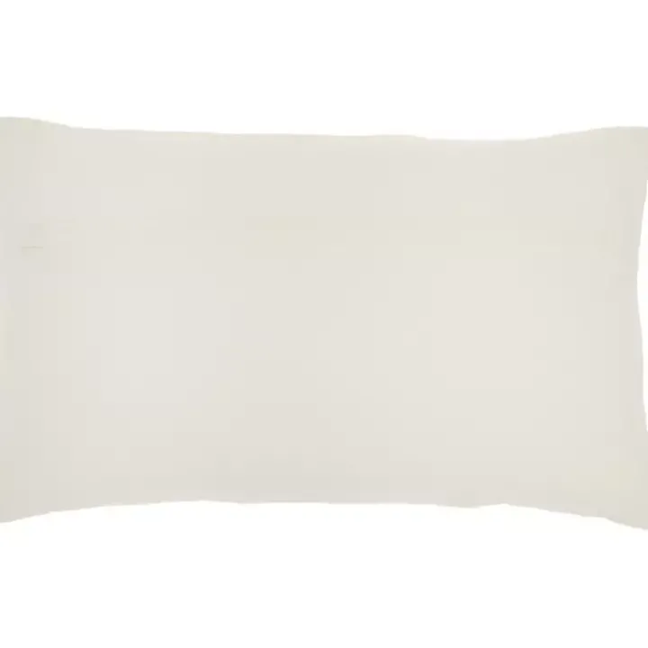Ivory Beaded Floral Motif Lumbar Pillow