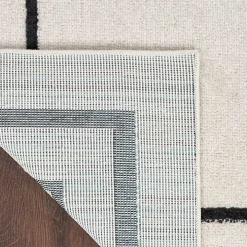 Ivory Bordered Indoor/Outdoor Area Rug, 6x9