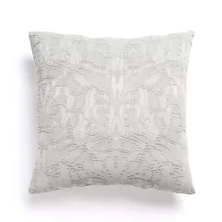 Ivory Chenille Damask Throw Pillow