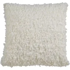 Ivory Curly Faux Lamb Fur Pillow