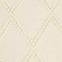 Ivory Diamond Lattice Throw Pillow