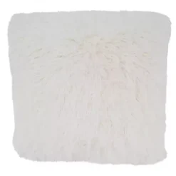 Ivory Faux Fur Throw Pillow