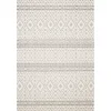 Ivory Geometric Stripes Outdoor Area Rug, 5x7