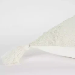 Ivory Kantha Stitch Recycled Throw Pillow