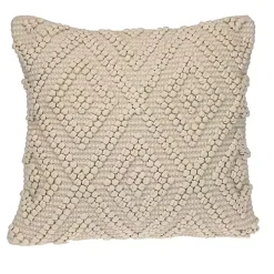 Ivory Knotted Diamond Pillow