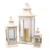 Ivory Metal Vintage Lanterns, Set of 3