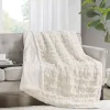 Ivory Ruched Fur Throw