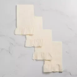 Ivory Ruffle Napkins, Set of 4