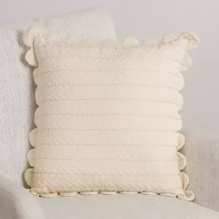 Ivory Scalloped Edge Pillow