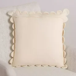 Ivory Scalloped Edge Pillow