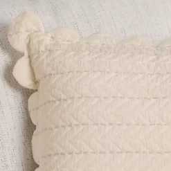 Ivory Scalloped Edge Pillow