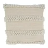 Ivory Striped Pom Pom Pillow