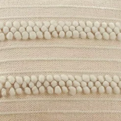 Ivory Striped Pom Pom Pillow