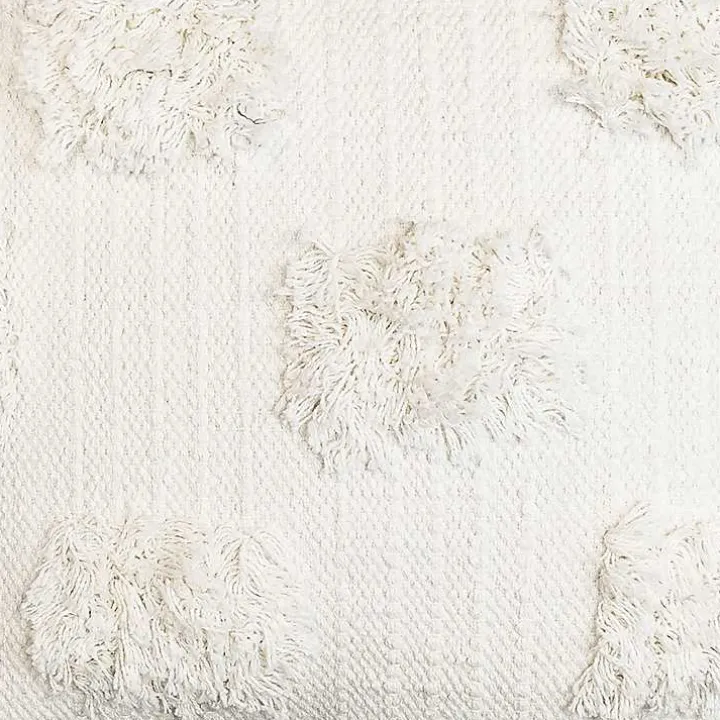 Ivory Tufted Dots Throw Pillow