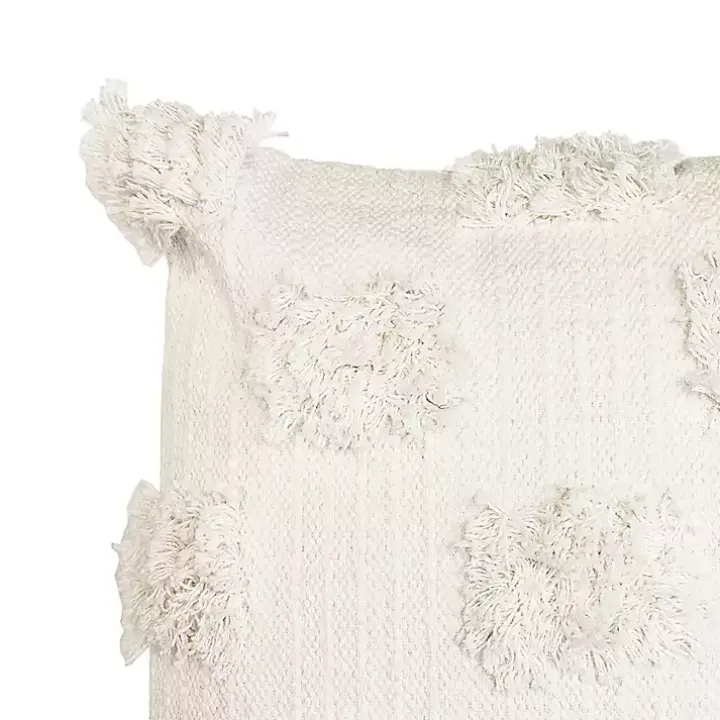 Ivory Tufted Dots Throw Pillow