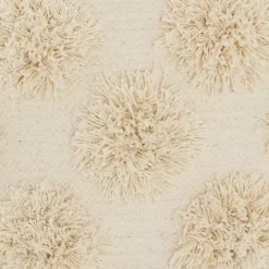 Ivory Tufted Pom Poms Throw Pillow