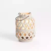 Ivory Woven Stoneware Coastal Lantern, 8 in.