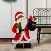 Jolly Santa with Toy Bag Porch Statue