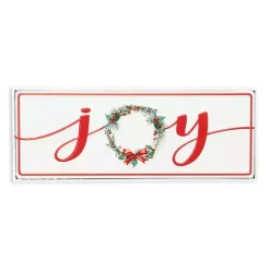 Joy Christmas Wreath Metal Wall Sign
