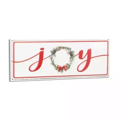 Joy Christmas Wreath Metal Wall Sign