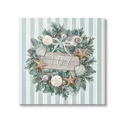 Joy Seashell Wreath Canvas Art Print