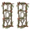 Joy Window Pane Wreath Wall Plaques, Set of 2