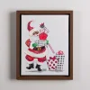 Joyful Santa with Presents Framed Canvas Art Print