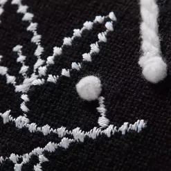 Jumping Bunny Embroidered Easter Throw Pillow