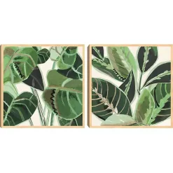 Jungle Close Up Framed Canvas Art Prints, Set of 2
