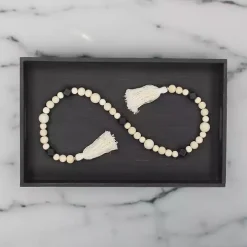 Kara Black Beaded Wood Polygon Decorative Garland