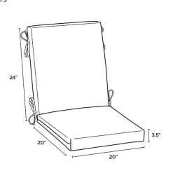 Lake Blue Leala Luxe Outdoor Dining Chair Cushion