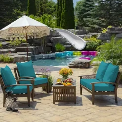 Lake Blue Texture Outdoor Deep Seat Cushions