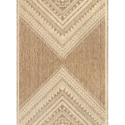 Landy Tan Aztec Outdoor Rug, 5x8