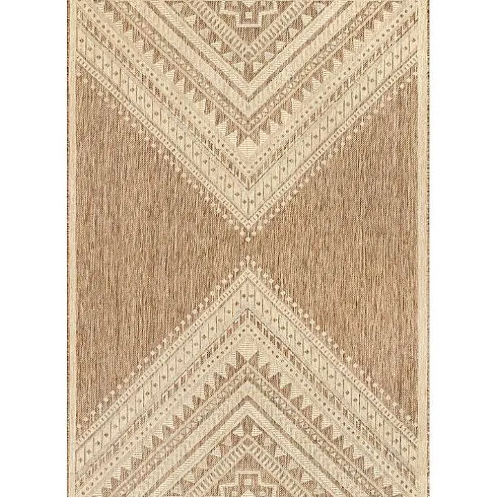 Landy Tan Aztec Outdoor Rug, 5x8
