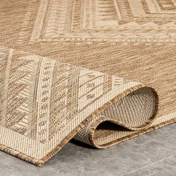 Landy Tan Aztec Outdoor Rug, 5x8