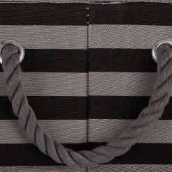 Large Black Paw Print Striped Pet Basket