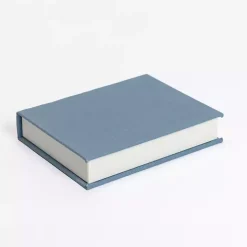 Large Light Blue Linen Book Box
