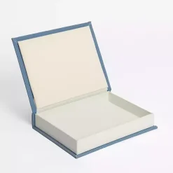 Large Light Blue Linen Book Box