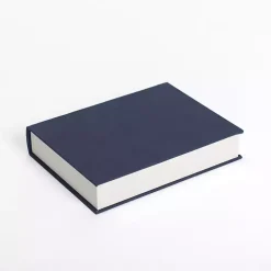 Large Navy Blue Linen Book Box