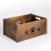 Large Paw Print Cutout Wooden Crate