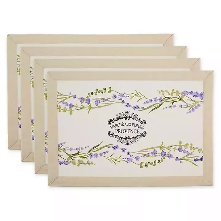Lavender Garland Cotton Placemats, Set of 4
