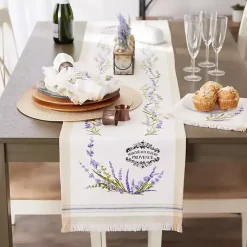 Lavender Garland Cotton Table Runner