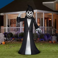 LED Animated Reaper Halloween Inflatable, 9.5 ft.