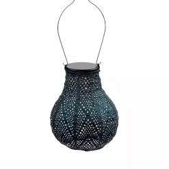 LED Dark Blue Bulb Outdoor Hanging Lantern