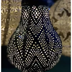 LED Dark Blue Bulb Outdoor Hanging Lantern