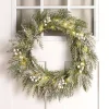 LED Frosted White Berry Cedar Christmas Wreath